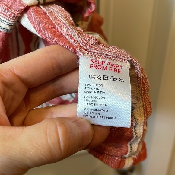 Urban Outfitters Linen Stripped Button Down Ladder Dress - Picture 3 of 7